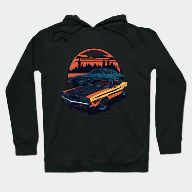 Dodge Challenger Classic Car Hoodie by Cruise Dresses